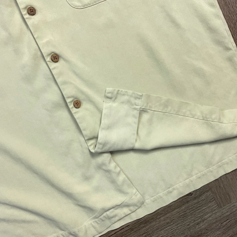 Tommy Bahama 100%‎ Silk Short Sleeve Boat Preppy Classy Shirt Mens XL Beige